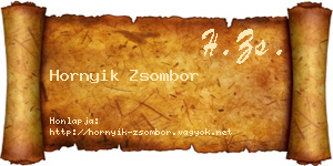 Hornyik Zsombor névjegykártya